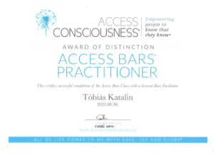 Access Bars oklevél